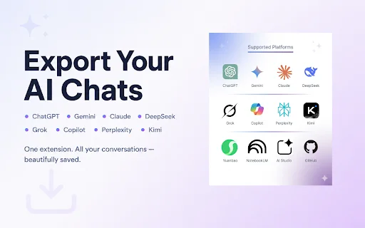 XWX AI Chat Exporter ডাউনলোড করুন – PDF, Markdown ও Word এ এক্সপোর্ট করুন - Screenshot 2