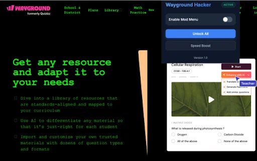 Wayground Hacker ডাউনলোড করুন – লেটেস্ট ফিচার সহ ফ্রি এক্সটেনশন - Screenshot 2