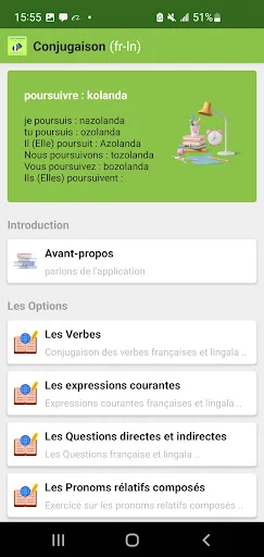 Conjugaison Française Lingala ডাউনলোড করুন – ফরাসি ও লিঙ্গালা শিখুন - Screenshot 1