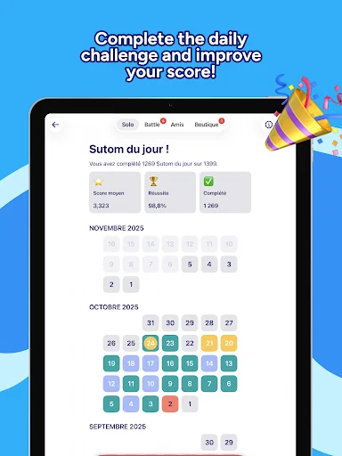 Sutom – Word Game & Puzzles ডাউনলোড করুন | প্রতিদিনের মস্তিষ্কের ব্যায়াম - Screenshot 10