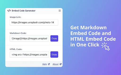 Embed Code Generator ডাউনলোড করুন – Markdown ও HTML কোড তৈরি - Screenshot 2