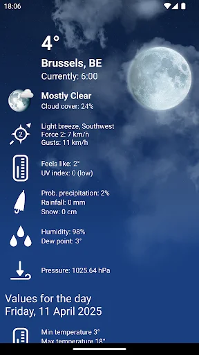 Weather Belgium XL PRO ডাউনলোড করুন – সেরা আবহাওয়া পূর্বাভাস - Screenshot 3