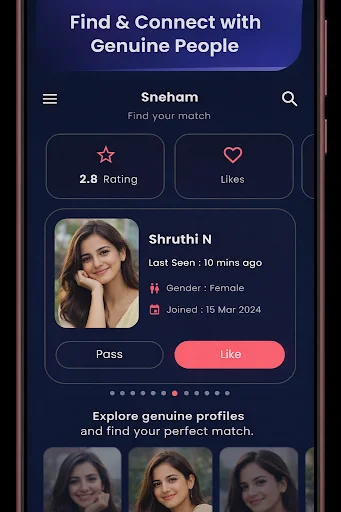 Sneham ডাউনলোড করুন – সেরা তেলেগু চ্যাট এবং বন্ধু তৈরির অ্যাপ - Screenshot 2