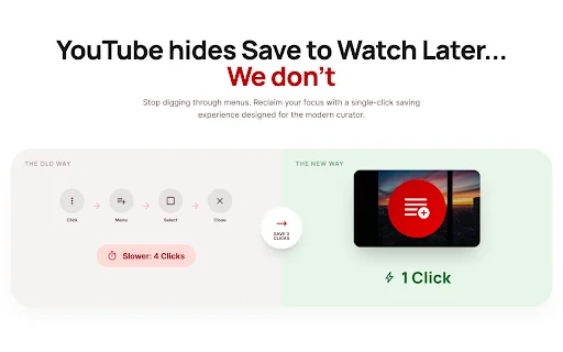 Watch Later Button ডাউনলোড করুন – YouTube ভিডিও সেভ করুন এক ক্লিকে - Screenshot 1