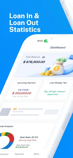 LoanFlow ডাউনলোড করুন – ব্যক্তিগত ঋণ ও বাজেট ট্র্যাকার অ্যাপ - Screenshot 1