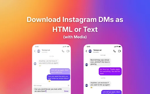 Instagram Chat Backup ডাউনলোড করুন – সেরা DM এক্সপোর্ট টুল - Screenshot 1