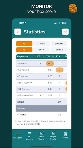 Statastic Basketball Tracker ডাউনলোড করুন – সেরা বাস্কেটবল স্ট্যাটস অ্যাপ - Screenshot 5
