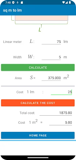 Linear Meter to m2 Calculator ডাউনলোড করুন – দ্রুত এবং নির্ভুল পরিমাপ - Screenshot 4
