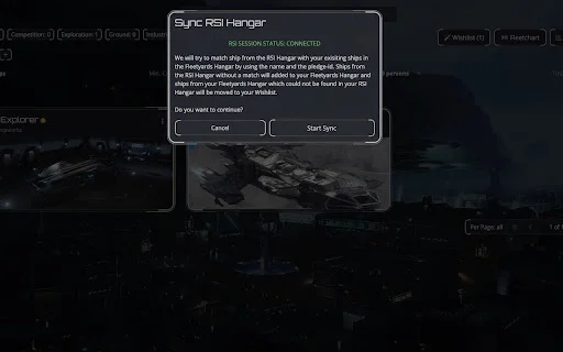 Download Fleetyards Sync Latest – Seamless RSI Hangar Import - Screenshot 1