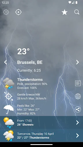 Weather Belgium XL PRO ডাউনলোড করুন – সেরা আবহাওয়া পূর্বাভাস - Screenshot 2