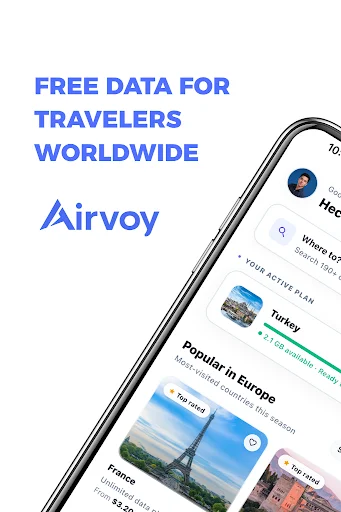 Airvoy eSIM ডাউনলোড করুন – আন্তর্জাতিক ভ্রমণের জন্য সেরা eSIM - Screenshot 1