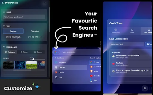 Glassy – New Tab ডাউনলোড করুন | সেরা প্রোডাক্টিভিটি ড্যাশবোর্ড - Screenshot 4