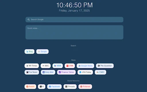 Awesome New Tab ডাউনলোড করুন – আপনার ব্রাউজারকে কাস্টমাইজ করুন - Screenshot 1