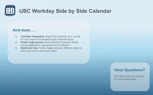 UBC Workday Side by Side Calendar ডাউনলোড করুন – সেরা কোর্স প্ল্যানার - Screenshot 4
