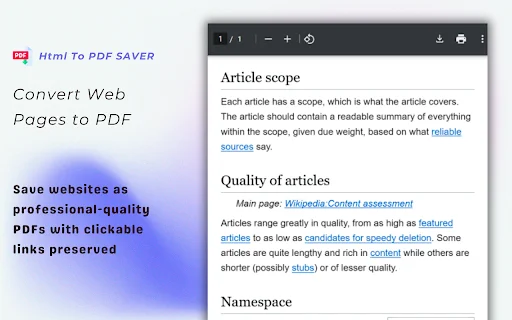 Web2PDF ডাউনলোড করুন – সেরা HTML থেকে PDF কনভার্টার ক্রোম এক্সটেনশন - Screenshot 2