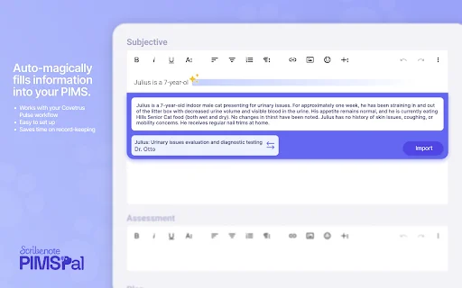 Scribenote PIMSPal ডাউনলোড করুন – পশুচিকিৎসা নোট দ্রুত ইম্পোর্ট করুন - Screenshot 1
