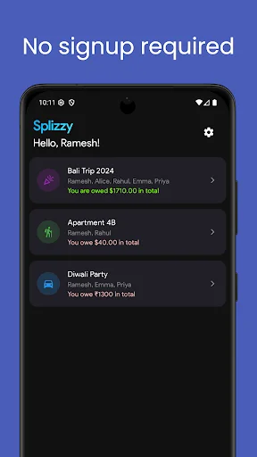 Splizzy ডাউনলোড করুন – কোনো লিমিট ছাড়াই বিল ভাগ করুন – ফ্রি ডাউনলোড - Screenshot 1