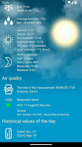 Weather Belgium XL PRO ডাউনলোড করুন – সেরা আবহাওয়া পূর্বাভাস - Screenshot 9