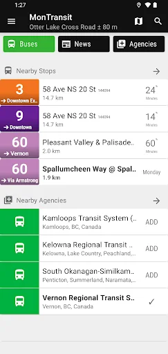 North Okanagan Bus ডাউনলোড করুন – MonTransit সময়সূচী ও ট্র্যাকিং - Screenshot 1