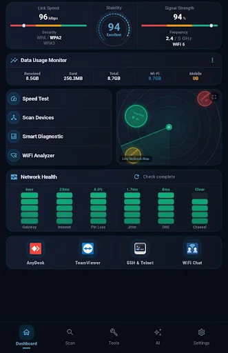 WiFiSet ডাউনলোড করুন – সেরা ওয়াইফাই স্ক্যানার ও নেটওয়ার্ক টুলস - Screenshot 9