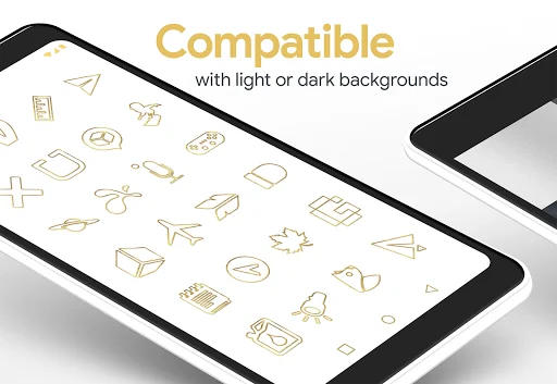 Lines Gold – Icon Pack ডাউনলোড করুন – গোল্ডেন আউটলাইন আইকন - Screenshot 7