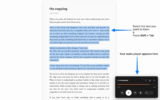 Article Audio ডাউনলোড করুন – সেরা টেক্সট টু স্পিচ রিডার - Screenshot 2