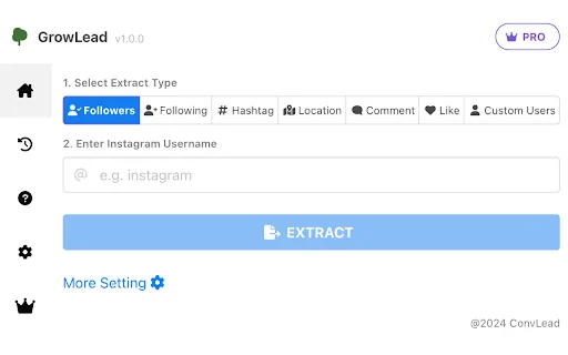 GrowLead ডাউনলোড করুন – সেরা Instagram ইমেল এক্সট্রাক্টর টুল - Screenshot 1
