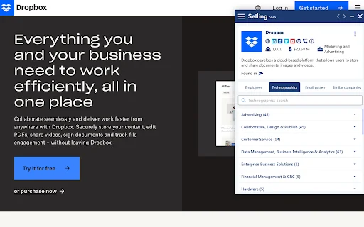 Selling.com Chrome Extension ডাউনলোড করুন – B2B লিড খুঁজুন - Screenshot 1