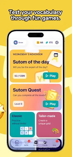 Sutom – Word Game & Puzzles ডাউনলোড করুন | প্রতিদিনের মস্তিষ্কের ব্যায়াম - Screenshot 2