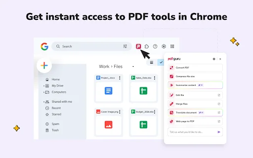 PDF Guru: সেরা PDF এডিটর ও কনভার্টার এক্সটেনশন ডাউনলোড করুন - Screenshot 1