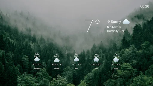 Vista Weather TV Screensaver ডাউনলোড করুন – আবহাওয়ার সাথে সুন্দর দৃশ্য - Screenshot 5