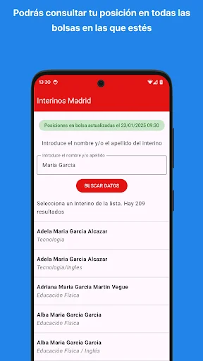 Interinos Madrid. Educación ডাউনলোড করুন – আসল পজিশন চেক করুন - Screenshot 8
