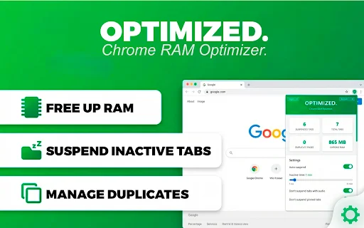 Optimized – RAM Manager: Reduce Chrome Memory Usage Instantly - Screenshot 1