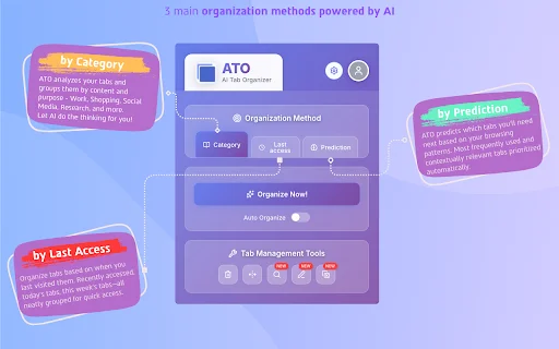 ATO – AI Tab Organizer ডাউনলোড করুন: ব্রাউজার ট্যাব গুছিয়ে নিন - Screenshot 1