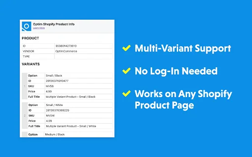 Shopify Product Info ডাউনলোড করুন – প্রোডাক্ট আইডি এবং SKU দেখুন - Screenshot 1
