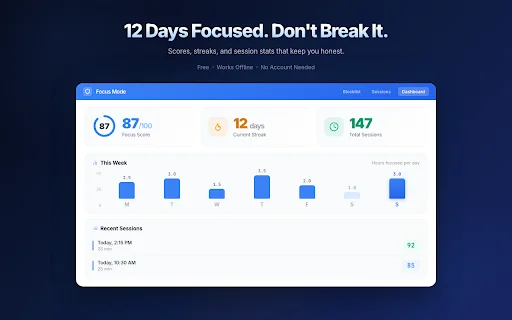 Focus Mode Pro ডাউনলোড করুন – প্রোডাক্টিভিটি ও ওয়েবসাইট ব্লকার - Screenshot 3