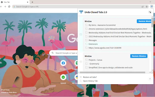 Undo Closed Tabs 2.0 ডাউনলোড করুন – ব্রাউজার ট্যাব পুনরুদ্ধারের সেরা টুল - Screenshot 1