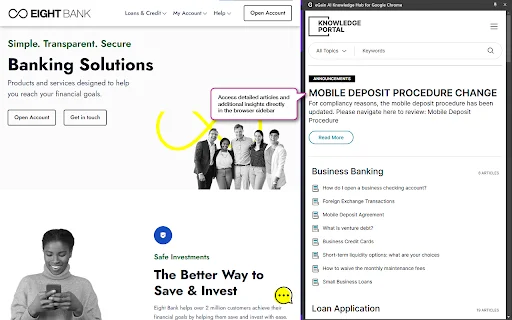 eGain AI Knowledge Hub ডাউনলোড করুন – ব্রাউজারে দ্রুত উত্তর - Screenshot 2