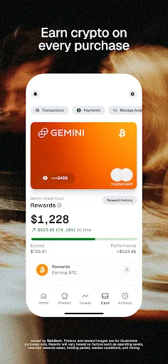 Gemini Markets & Credit Card ডাউনলোড করুন – ক্রিপ্টো ট্রেডিং ও রিওয়ার্ডস - Screenshot 3