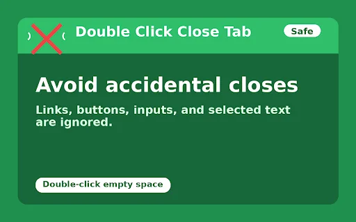 Double Click Close Tab ডাউনলোড করুন – ব্রাউজার ট্যাব দ্রুত বন্ধ করুন - Screenshot 2