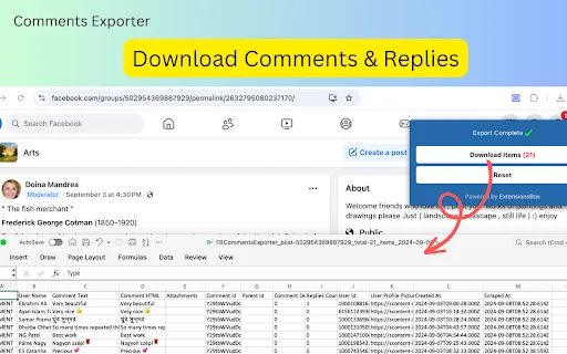 Comments Exporter ডাউনলোড করুন – ফেসবুক কমেন্ট এক্সপোর্ট টুল - Screenshot 3