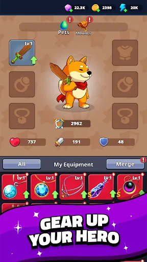 Shiba Story Go! RPG ডাউনলোড করুন – সেরা ফ্রি আইডল অ্যাডভেঞ্চার গেম - Screenshot 5