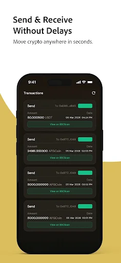 AFGCoin Wallet ডাউনলোড করুন – নিরাপদ এবং দ্রুত ক্রিপ্টো লেনদেন - Screenshot 2