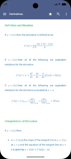 Calculus Quick Reference ডাউনলোড করুন – সেরা ক্যালকুলাস গাইড - Screenshot 5
