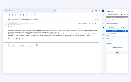 SAP Sales Cloud for Gmail ডাউনলোড করুন – সেলস প্রোডাক্টিভিটি বাড়ান - Screenshot 4
