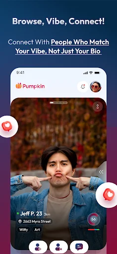 Pumpkin – বাস্তব মানুষের সাথে সংযোগ এবং নতুন বন্ধু খুঁজুন - Screenshot 1