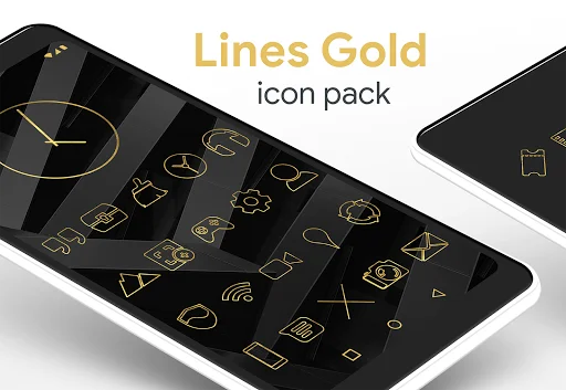Lines Gold – Icon Pack ডাউনলোড করুন – গোল্ডেন আউটলাইন আইকন - Screenshot 5