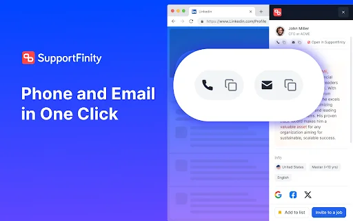 Get Email and Phone Number From LinkedIn – SupportFinity Download - Screenshot 2