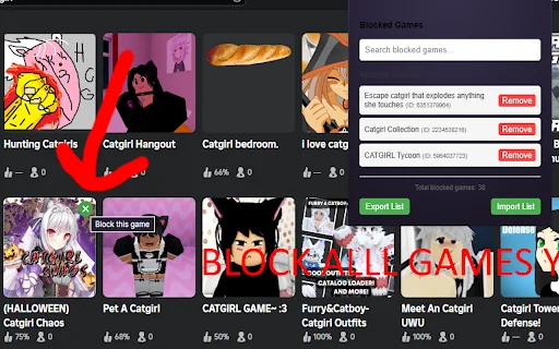 Roblox Game Blocker ডাউনলোড করুন – অপ্রয়োজনীয় গেম হাইড করুন - Screenshot 1