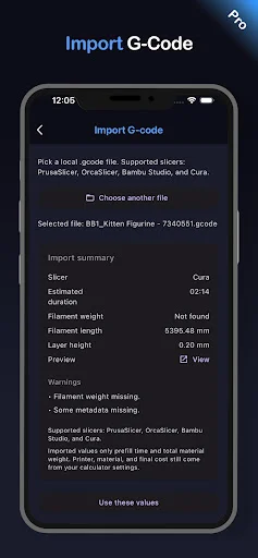 3D Print Cost Calculator ডাউনলোড করুন – সেরা খরচ নির্ণয়কারী অ্যাপ - Screenshot 4